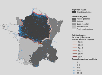 Salt tax regions and conflicts related to smuggling (1661-1789)